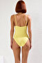 Women's Swimsuit One Piece V-Neck Textured Knitted Fabric Covered Without Underwire Strapless Sleeveless Regular Fit - 5