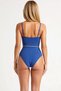 Women's Swimsuit Regular Square Neck Thin Straps Supported Plain Pattern Sleeveless Rope Belt Accessory Knitted - 5