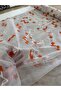 Orange Floral Detailed Embroidered Tulle Fabric - for Evening Gowns and Dresses - 3