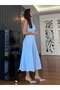 Blue Collared Sleeveless Belted Dress - 7