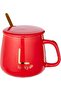 Coffee Mug Warmer for Desk, Coffee Cup Warmer Electric Beverage for Keeping Coffee Tea Water Milk Warm, Cup and Spoon (RED) - 3