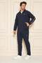 Men's Cotton Zippered Tracksuit Set Navy Blue 9530-L - 2