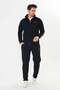Men's Cotton Zippered Tracksuit Set Black 9530-S