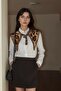 Papuç Sepeti Wildline Leopard Patterned Women's Shoulder Shawl – Scarf Collar (Collar) - 3