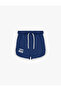Relaxed Fit Cotton Shorts with Print Detail and Elastic Waist