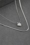 316 L Stainless Steel - Anti-Allergic - Non-Tarnish - Steel Double Chain - Steel Enamel Small Heart - Design Necklace