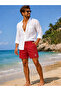 Red Men's Swim Shorts with Side Zipper Pockets and Inner Mesh Lining, Men's Swimwear Shorts