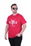 Men's Large Size Crew Neck T-Shirt Black 26135 Red