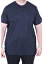 Men's Large Size Crew Neck T-Shirt Excuses 26130 Navy Blue - 2