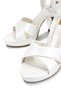 Women's Faux Leather White Heeled Shoes - 4