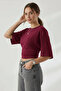 Women's Premium Waist-Fitted Wide Sleeve Burgundy Blouse - 2