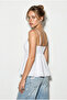 Women's White V-Neck Bow Detailed Thin Strap Blouse with Gipe Detailed Back 20194 60286267 - 5