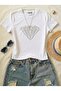 Women's Super Women Stone Printed - Lycra Short Sleeve Body Tee Crop