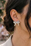 Silver Premium Anti-Tarnish Large Ribbon Lightweight Earrings - 3