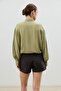 Khaki Bow-Tie Draped Women's Shirt - 4