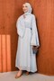 Baby Blue Spanish Sleeve Tulle Dress with Waist Tie - 5