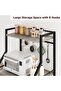 5-Tier Kitchen Bakers Rack, Microwave Stand with 2 Large Wire Baskets & 8 Hooks - 4