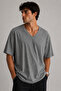 Basic V-Neck Unprinted Unisex Oversize T-Shirt – Cotton Casual Daily T-Shirt