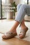 Exn Stone Laser Cut Detailed Comfortable Sole Women's Slippers New Season