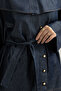 6456 - Stylish Comfortable Slim Soft Denim Fabric Waist Tie Women's Trousers Tunic Set - 5
