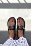 Y250505115 Black Mesh Detailed Women's Slippers