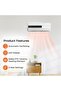 GWH28515 PTC Ceramic Wall Heater Auto Oscillating, Adjustable Thermostat 1000-2000W & Overheat Protection 8 Hours Timer Lightweight Heater with Cooling White - 2