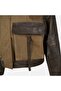 Women's Khaki Stand Collar Leather Detailed Canvas Bomber Jacket - 5