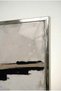 Beige and Black Geometric Linear Abstract Glass Painting - Silver Metal Framed Wall Art for Home, Business, and School - 4