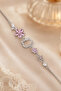 Hello Kitty Enamel Flower Detailed Cube Model Chain Bracelet - 2