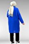 68038 Plus Size Buttoned Linen Tunic - Cobalt blue - 5