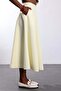 Yellow Slit Flounce Midi Skirt - 5