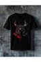 Samurai Devil Red Black Printed Oversize T-Shirt