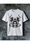 Beaked Monster Black Print Printed Oversize T-Shirt