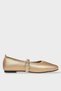 Banded Belted Lightweight Comfortable Stylish Business Office Daily Women's Ballerinas Gold - 4