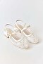 Women's Embroidered and Beaded Square Heel Evening Dress Shoes White - 2