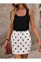 Women's Square Neck Patterned Top Viscose Bottom Single Jersey Mini Summer Dress - 3