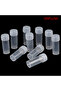 100Pcs 5ML Mini Flat-Bottomed Plastic Clear Test Tubes With Screw Caps Cosmetic Travel Lotion Sto...