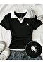 Soul Colorful Polo Collar Embroidered Gathered Blouse - 4