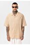 Pocket detailed short sleeve oversize linen shirt - 4