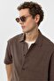 Textured jacquard cotton men's short sleeve shirt - 5