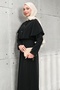 Black Cape Modal Woven Dress - 4