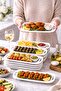 Kütahya Royal Series New Chicken World Plate White Serving Presentation Plate & Dowry Plate Stylish Design 6 Pieces - 8