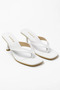 Zelda Wide-Strapped Flip-Flop Women's Slippers with Goblet Heels - White