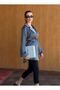 Lina Glitter Satin Fabric Balloon Sleeve Blazer Jacket Tns-4397 - 3