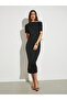 Black Off-Shoulder Bodycon Midi Dress - 2
