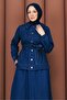 Sleeve Elastic Hooded Thin Fabric Jeans Women's Suit - 6