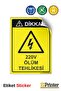 Attention! 220V Danger of Death Warning Sign Label 70X100 cm