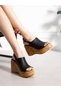 Ferano Black Wedge Heeled Women's Sandals - 3