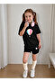 Girl's T-Shirt and Shorts Set, Printed Cotton, Summer Casual Fit Combination