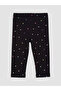 Black Heart Printed Girls' Tights - 3
